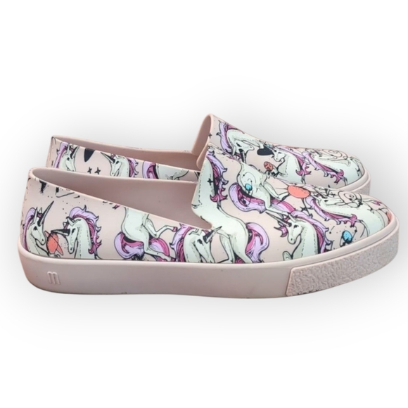 MELISSA Ground Unicorn Print Sneakers Slip On Loafer Shoes Sz 10 Pink Fairycore‎ - Picture 3 of 10